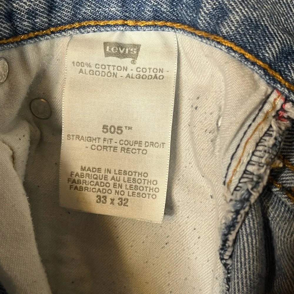Mens Levi's 505 Straight Fit Jeans Light‎ Wash VTG Denim 33x32 Fit 33x30 Grunge